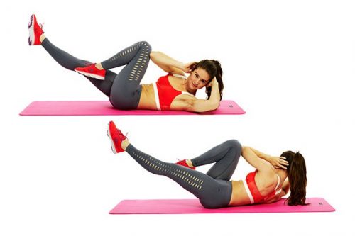 Gập bụng đạp xe