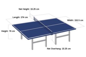 Kích thước bàn bóng bàn tiêu chuẩn mới nhất hiện nay